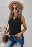 Crochet V Neck Textured Tank Top