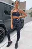 Charcoal Leopard Sports Bra and Legging Set