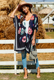 Waterfall Short Sleeve Floral Print Cardigan