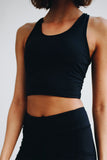 Black Lace Up Crop Top