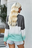 Multicolour Color Block Tie Dye Pullover Sweatshirt