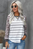 Striped Leopard Raglan Top