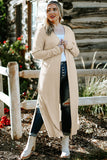 Plus Size Ribbed Long Open Front Cardigan