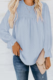 Swiss Dot Smocked Long Sleeve Top