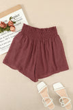 Smocked Waist Swiss Dot Casual Shorts