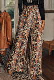 Floral Print High Waist Wide Leg Pants