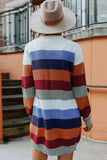 Multi-color Striped Pocketed Cardigan