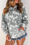 Tie Dye Large Front Pocket Long Sleeve Elastic Cuff Pullover Hoodie