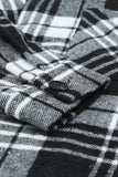 Khaki Grid Print Boyfriend Shirt Coat