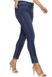 Button Detail Light Blue Wash Skinny Jeans