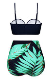 Push Up Floral Print High Waist Plus Size Bikini