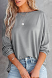 Loose Fit Wide Neck Batwing Sleeves Top