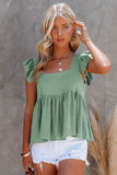 Flutter Shoulder Babydoll Top