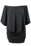 Plus Size Multiple Dressing Layered Dark Blue Mini Poncho Dress