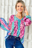 color Floral Leopard Mix Patchwork Loose Pullover
