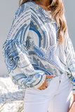 Printed Lantern Sleeve Top