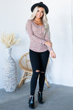 Floral Print Long Sleeve Henley Top