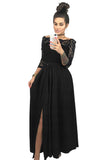 Off Shoulder Lace Bodice High Waist Maxi Skirt Evening Dress