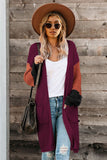 Cotton-blend Pocketed Colorblock Cardigan