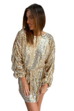 Long Sleeves Sequin Mini Dress