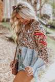 Loose Fit Floral Striped Blouse