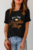 Black Pumpkin Things Graphic Short Sleeve Tee