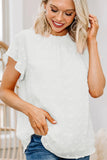 Ruffled Sleeve Swiss Dot T-shirts
