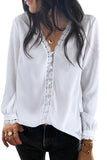 Lace Crochet Buttoned Long Sleeve Shirt