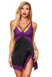 Lace Spice Satin Babydoll with Slit