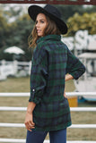 Green Loose Fit Boyfriend Style Plaid Shirt