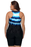 Ombre Print Racerback Tankini Swimsuit