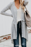 Selected Button Pocketed High Low Cardigan