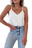 Scalloped V Neck Embroidered Camisole Top