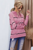 Stripe Tie Dye Cowl Neck Hoodie