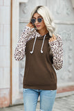 Leopard Print Patchwork Hoodie