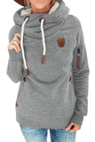 Cowl Neck Drawstring Hoodie