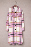 Plaid Print Long Shirt Jacket