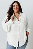 Swiss Dot Textured Plus Size Shirt