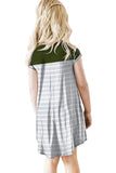 Colorblock Patchwork Striped Girls’ Dress
