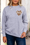 Rugby Heart Shape Print Long Sleeve Sweatshirt