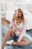 Multicolor Tie-dye Pocket Zip Up Hoodie