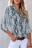 Wild Snake Print Shirt with Pockets