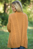 Mustard Knit Texture Long Cardigan
