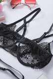 Cadged Strappy Lace Bralette Set
