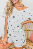 Star Print Short Sleeve Loungewear Set