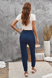 Drawstring Elastic Waist Joggers with Pockets