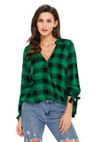 Plaid Drape Top