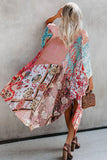 Multicolor Bohemian Floral Print Kimono