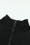 Turn-down Collar Long Sleeve Zipper Fleece Pullover Sweatshirt
