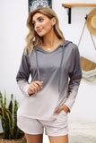 Dip Dye Hooded Lounge Sweatshirt Shorts Set